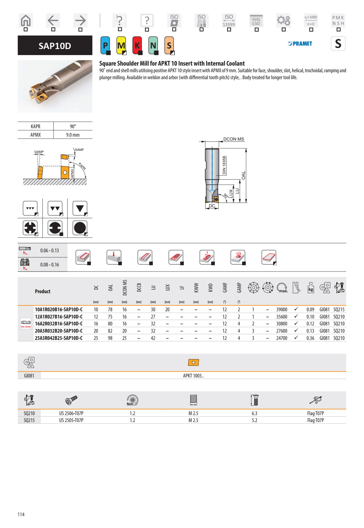 Dao Phay Gắn Mảnh Dormer Pramet SAP10D 1
