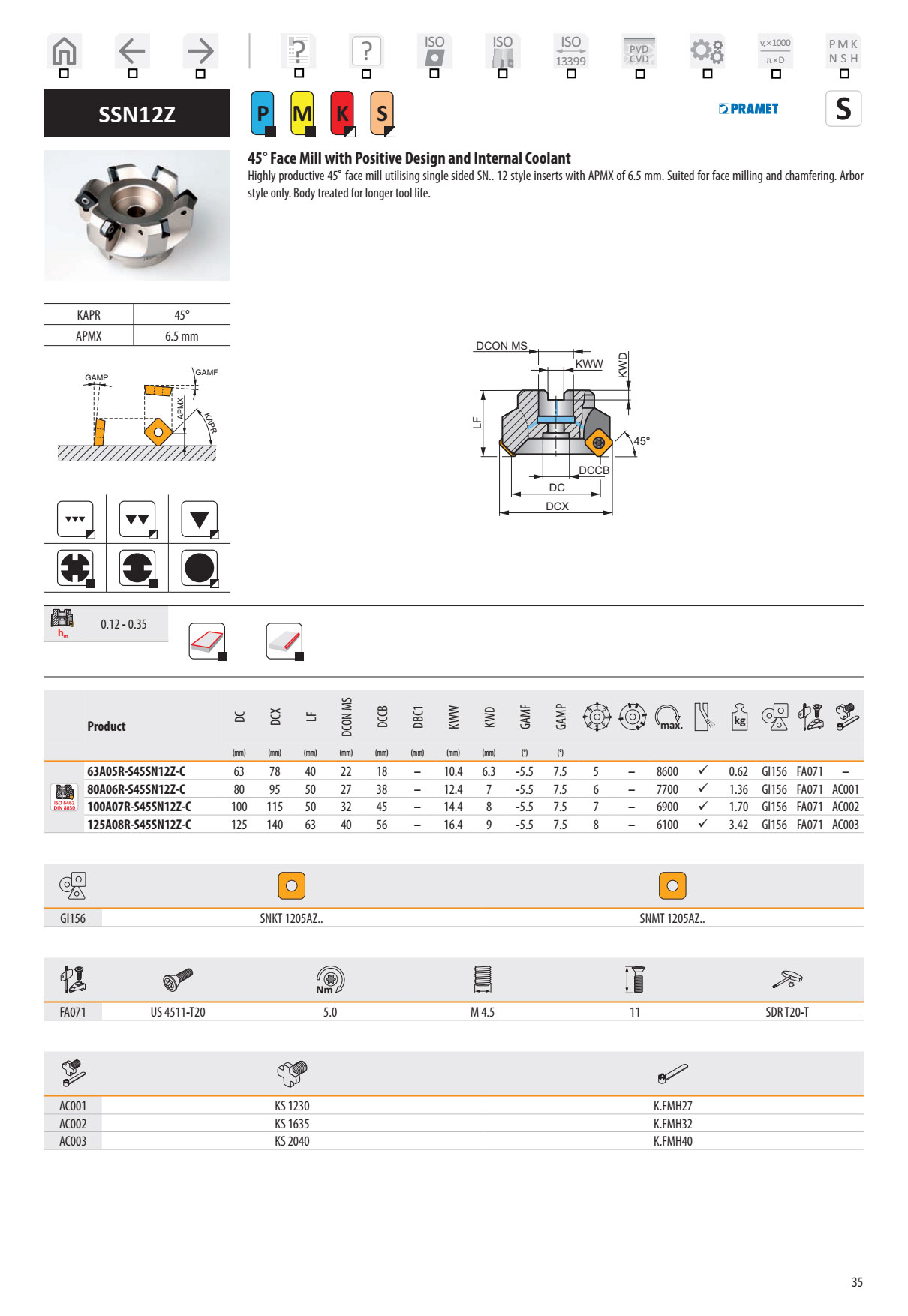 Dao Phay Gắn Mảnh Dormer Pramet SSN12Z 1