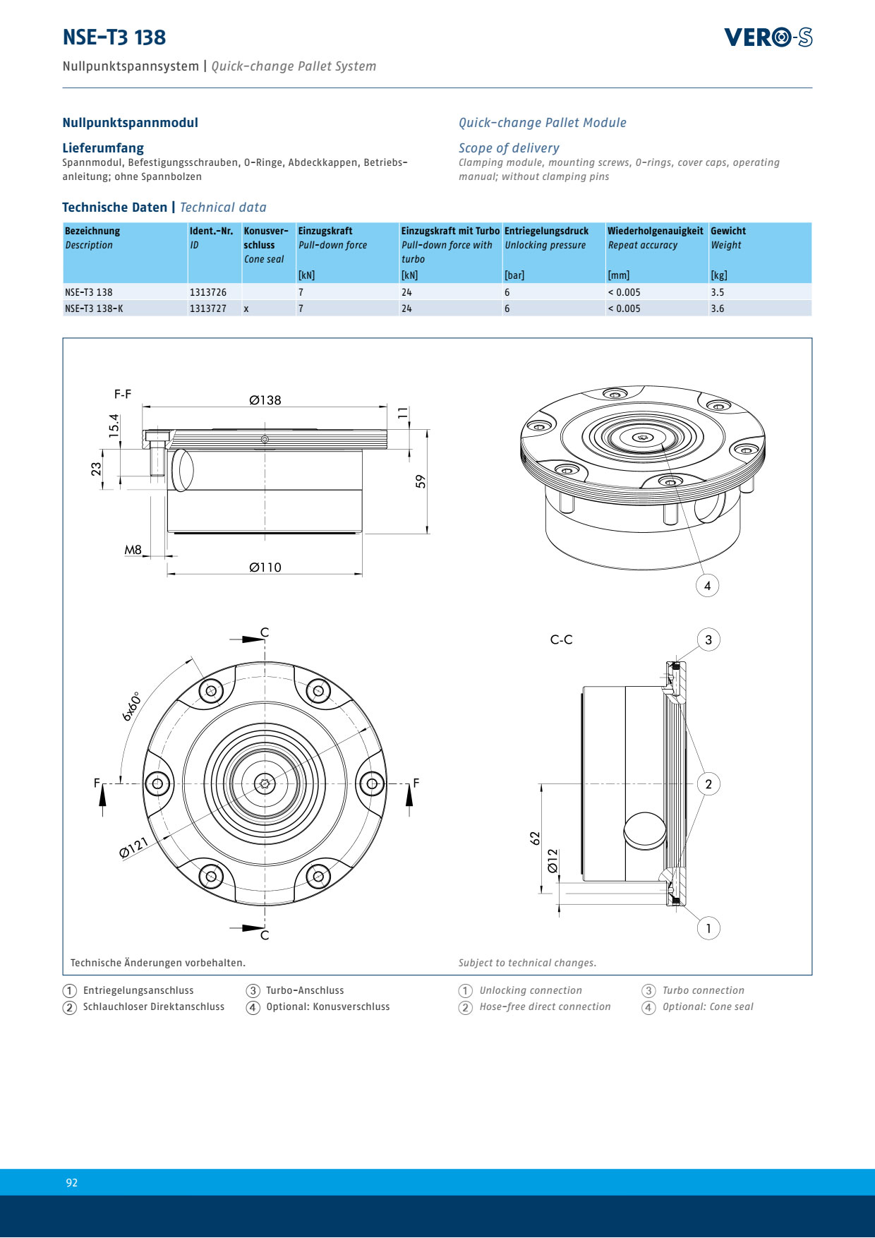 SCHUNK NSE3-T3 138 | Module Kẹp Thay Pallet Nhanh VERO-S 2