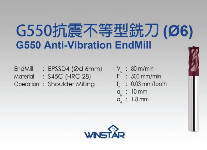 G550 Anti Vibration Endmill