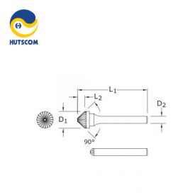 Mũi Mài Hợp Kim Hình Nón 90 Độ UNIVERSAL SK ATA - 3