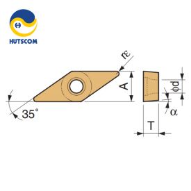 MẢNH DAO TIỆN 1 MẶT HÌNH THOI 35 ĐỘ KYOCERA VBMT160404HQ (PV7005) - 2