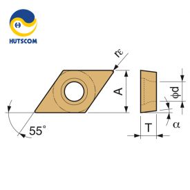 MẢNH DAO TIỆN 1 MẶT HÌNH THOI 55 ĐỘ KYOCERA DCMT11T304GK (PV7020) - 2