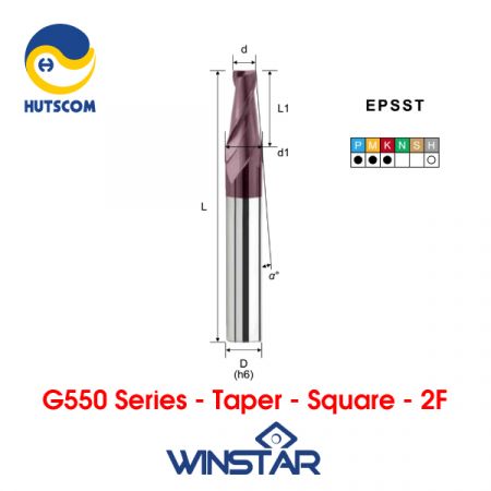 Dao Phay Ngón Carbide Winstar Series G550 EPSST 2 lưỡi cắt côn 5